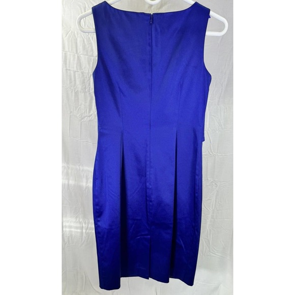 NWT Talbots‎ Blue Satin Classic Sleeveless Wrap Detail Dress Size 2P - Picture 2 of 5